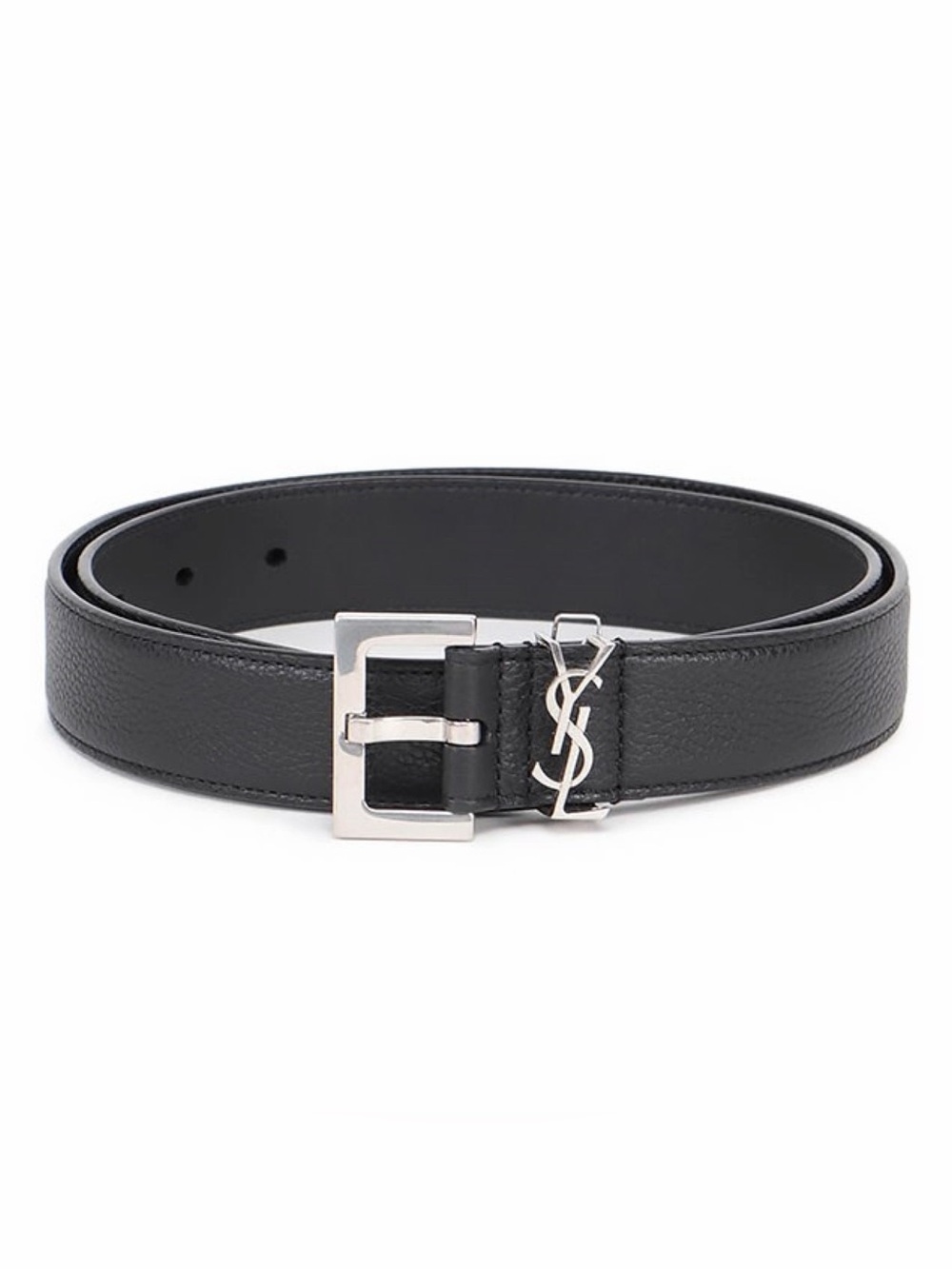 SAINT LAURENT YSL logo leather belt size 100